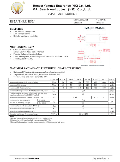 ES2A THRU ES2J -SMAJ