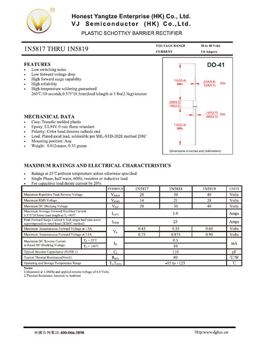 1N5817 THRU 1N5819 -DO-41