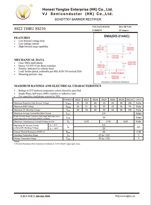SS22 THRU SS2100 -SMAJ